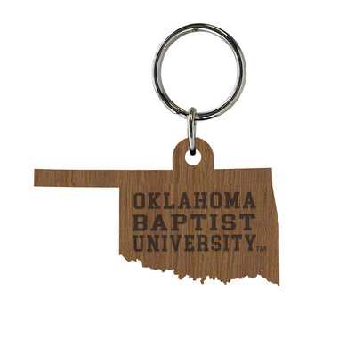 Wooden State Key Tag