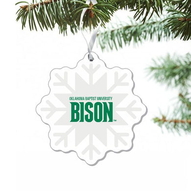 Bison Snowflake Ornament, White