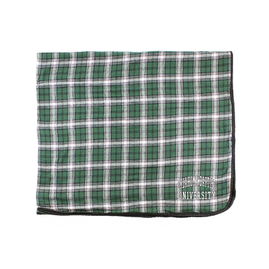 Flannel Blanket, Green/White Plaid (F22)