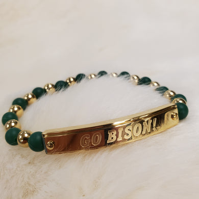 Rustic Cuff Kerry Bracelet, Green/Gold