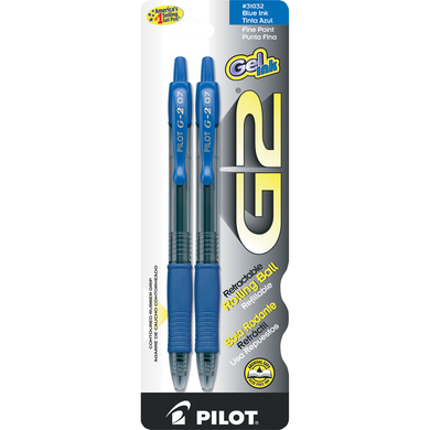 G2 Retractable Gel Pen .7Mm Blue 2Pk | Blue