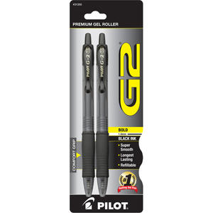 G2 Retractable Gel Pen 1mm 2pk | Black