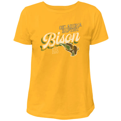 Ladies Vintage Washed Cotton Tee | Gold