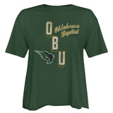 Ladies Short Sleeve Cutoff Cotton Tee | Forest