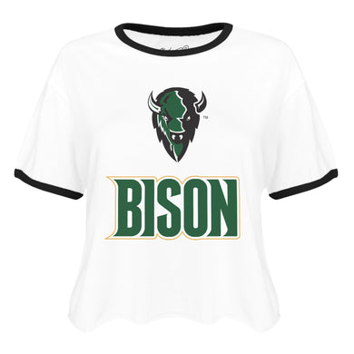 Ladies Cutoff Ringer Tee | White