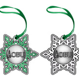 Pewter Snowflake Ornament | Green