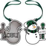 Pewter Snowman Ornament| Green/Black