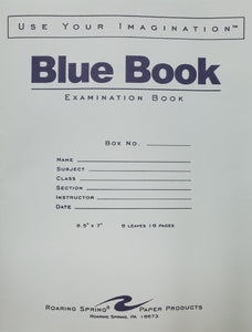 BLUE BOOK EXAM BOOK 8.5X7