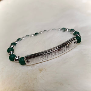 Rustic Cuff Kerry Bracelet, Green/Silver