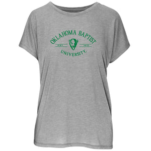 Ladies Blossom Relaxed Dolman Short Sleeve Tee, Athletic Heather (F22)