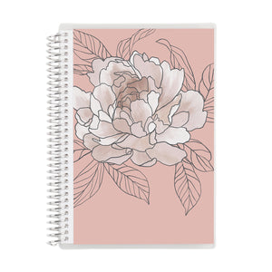 Flora Peony Coiled Notebook, Lined