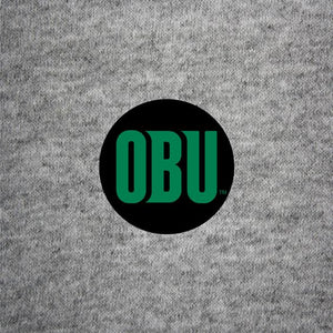 1" Button with OBU initials, Black