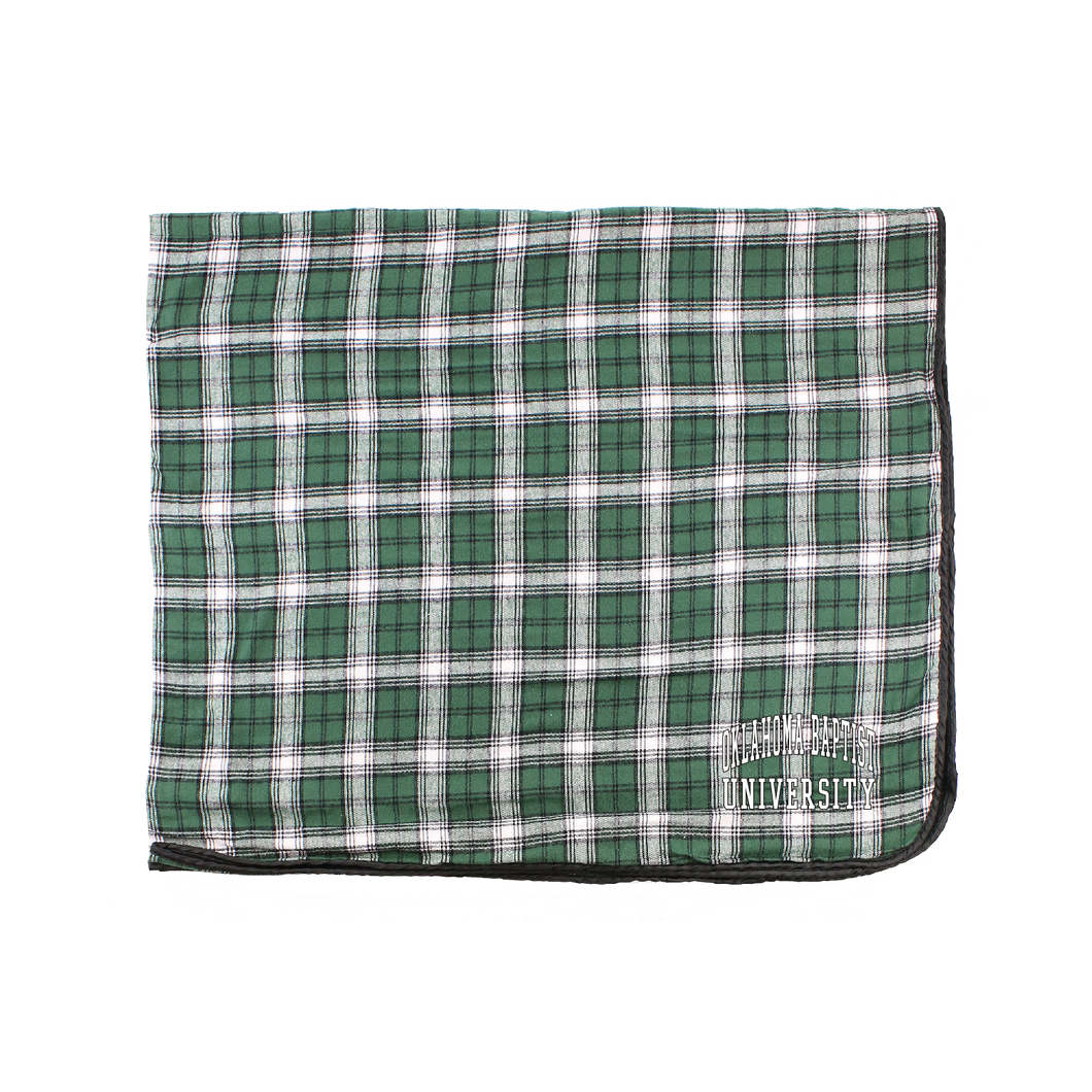 Flannel Blanket, Green/White Plaid (F22)