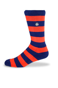 Sky Footwear Socks, Orange & Blue Rugby